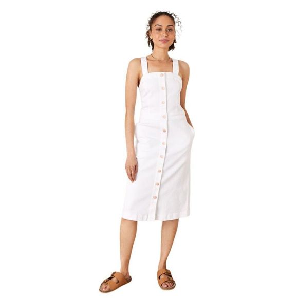 Monsoon Denim Button-Down Pinafore Dress - Picture 1 of 7